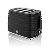 Swan, ST31050BN, 2 Slice Symphony Toaster, High Gloss and Matt Finish, 930 Watt, Black, Plastic
