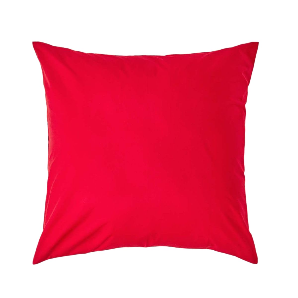 HOMESCAPES Red Pure Egyptian Cotton Euro Size Pillowcase 40 x 40 cm 200 TC 400 Thread Count Percale Equivalent Pillow Case with Zip