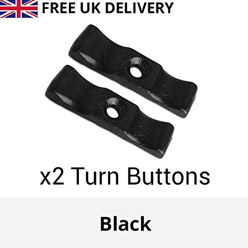 5 x Black Large 50mm Turn Button Latch Lock Shed Hutch Door Cupboard