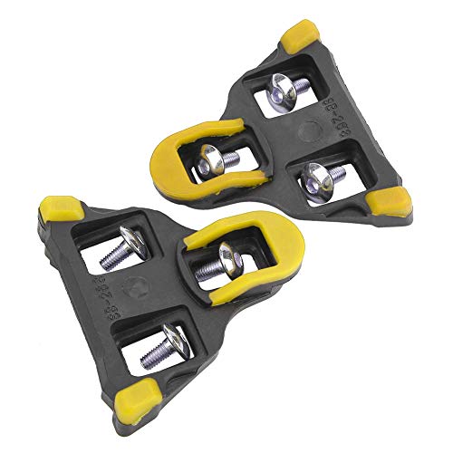 Dwawoo Bicycle Pedals, Self-Locking Cleat Pedals Adapter for Mountain Road Bike, ABS Material, Friction Increasing, Portable & Compatible with Cycling Shoes, Yellow