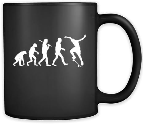Scating Coffee Mug - Evolution - Scater Coffee Cup - Funny Scater Gifts - 11oz Black