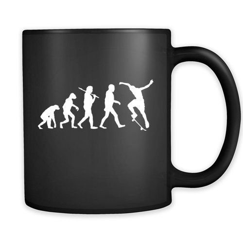 Scating Coffee Mug - Evolution - Scater Coffee Cup - Funny Scater Gifts - 11oz Black