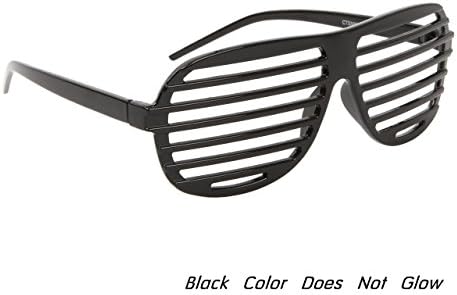 FancyG® Classic Cool Fun Shutter Style Costume Party or Daily Spectacle Glow in the Dark Novalty Sunglasses Frame Unisex Eyewear - Black
