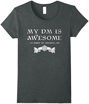 Womens +5 Shirt of Sucking Up - Distressed Tabletop RPG T-Shirt Large Dark Heather