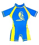 Boys Blue/yellow Floating Swimsuit Sun Protection Swim Suit SPF+50 Flotation Suit Size small for Kids Age 1.5-3.5 Years Old