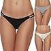 Ekouaer Bikini Panty Womens Seam Free String Microfiber Briefs 3 Pack Assorted Colors,3 Pack-black/White/Gray,Medium