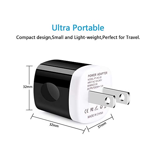 USB Wall Charger, Single Port Charging Box 4Pack Charging Cube Base Station Block Power Adapter Compatible with iPhone Xs/XS Max/XR/X/8/8 Plus/7/6S Plus, Samsung Galaxy S10/S10e S9/S8/Plus S7/S6/Edge