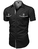 Youstar Men's Short Sleeve Button Down Shirts