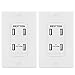 Bestten Quad USB Outlet In-Wall Receptacle, 4 High-Speed USB Charging Ports (4.2AMP/21W Total) with Wall Plate, ETL Certified [2 Pack]