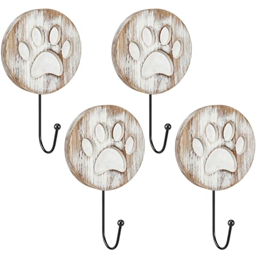 BrightRow 4 Pcs Wooden Vintage Dog Paw Wall Hooks Decorative Coat Hooks at Amazon