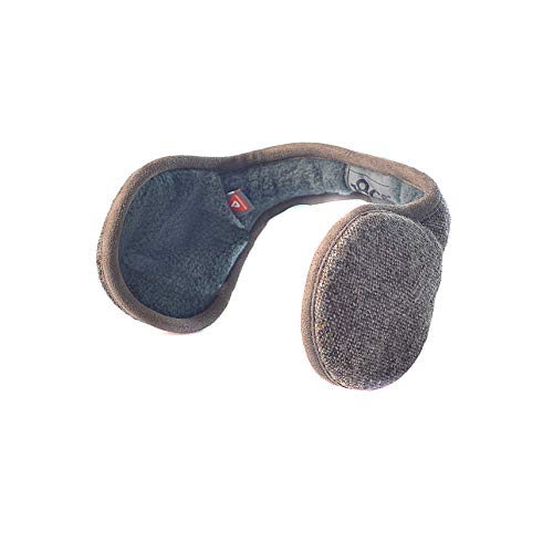 180s Men's American Wool Behind-the-Head Ear Warmer (Brown Tweed)