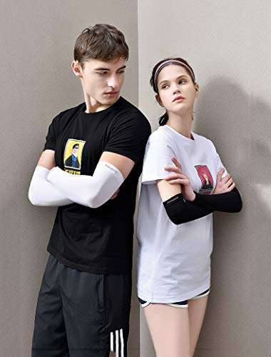 Arm Sleeves,UV Protection Cooling Sleeve to Cover Arms for Men & Women 1 Pair Sports Compression Sun Sleeves for Running,Cycling,Fishing,Golf,Volleyball,Basketball,Baseball & Football (black, X-Large) - Thumbnail 7