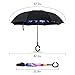 Ylovetoys Double Layer Inverted Umbrella with C-Shaped Handle, Windproof Car Open Folding Reverse Umbrella UV Protection Large Upside Down Straight Umbrella for Car Rain Outdoor (Purple Daisy)