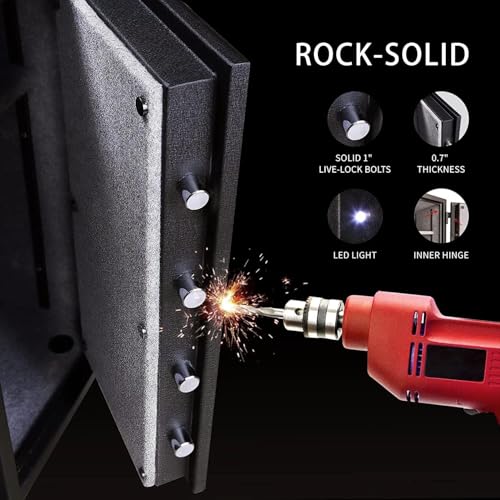 Heavy Duty Large Fireproof Safe, 1.8 Cubic Feet Home Safe Box – Sturdy Steel Digital Safe with Keypad Lock for Home Office Business Use