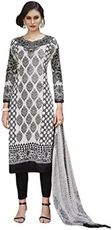 Black Cotton Party Wear Paisley Printed Churidar Salwar Suit (Jinaam) 8390