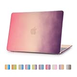 Macbook 12 Inch Case,Dowswin 3 in 1 Rainbow Color Soft-touch Hard Case & Silicone Keyboard Cover & Screen Protection Film for Apple Macbook Retina 12.1