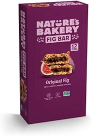 Nature’s Bakery Whole Wheat Fig Bars, Original Fig, Real Fruit, Vegan, Non-GMO, Snack bar, 1 box with 12 twin 