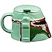 STAR WARS Boba Fett Mug - Ceramic Mandalorian Figural Coffee Mug with Removable Lid