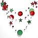 Decor365 Glitter Red Green Christmas Decorations Hanging Star Circle Garland Banner Backdrop Streamer Ugly Sweater Party Birthday Wedding Xmas Tree New Year Celebration Office Classroom Decor