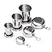 3 Pack Collapsible Cup Stainless Steel Portable Folding Metal Telescopic Keychain Cups Mug for Excursion Outdoor Travel Camping Picnic Hiking Backpacking 240ml /140ml /75ml