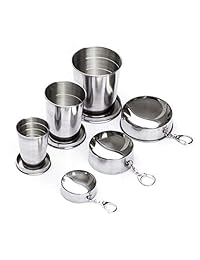 ezyoutdoor 3 Pcs Vaso plegable acero inoxidable po