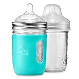 8 oz. Mason Bottle DIY Kit: BPA-Free Glass Baby Bottles You Can DIY Using Mason Jars from Home, Made in The USA.