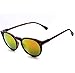 WearMe Pro - Retro Round Flat Top Frame Mirrored Fashion Sunglasses