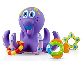 Nuby Octopus Hoopla Bathtime Fun Toys, Purple