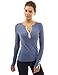 PattyBoutik Women's Notch Neck Buttons Trim Top
