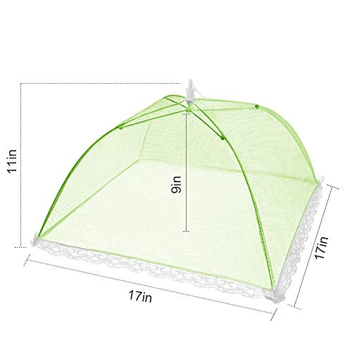 Pop-Up Mesh Screen Food Cover Tent Umbrella, SPANLA 8 Pack Colored Food Cover Net for Outdoors, Screen Tents, Parties Picnics, BBQs, Reusable and Collapsible Reusable and Collapsible,17 Inches - Thumbnail 2