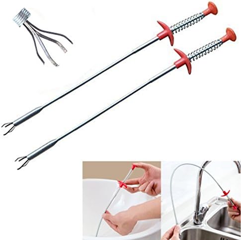 Otedes 2PCS Hair Drain Clog Remover Drain Relief Tool for Drain Cleaning 24.4'' , Model: , Outdoor &amp; Hardware Store
