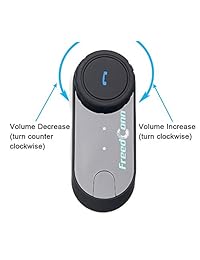 Motocicleta sistemas de comunicación, freedconn t comos Casco Auricular Bluetooth intercomunicador para moto Rider y Pillion Comunicaciones (range 100 m, 2   3riders Pairing, manos libres, Negro)