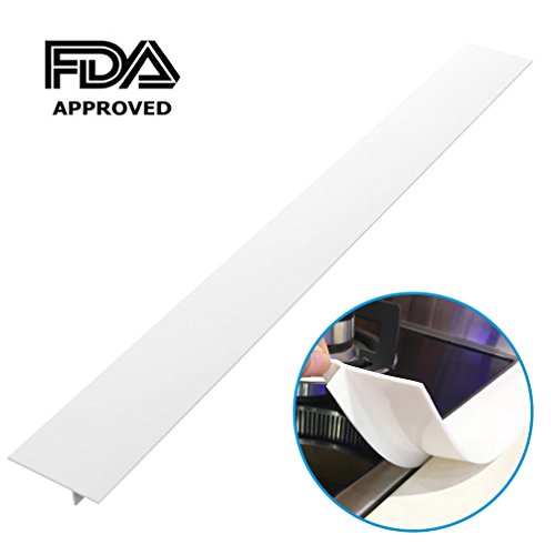 Silicone Stove Counter Gap Cover - Kitchen Wide & Long Gap Filler, Seals Spills Between Counter/Stovetop/Appliances/Oven/Washing Machine/Washer/Dryer, Heat-Resistant & Easy Clean (1 Pack, White) - Thumbnail 7