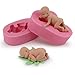 Sleeping Baby Silicone Molds, Beasea 2pcs Set Handmade Soap Mold DIY Baby Candy Fondant Molds Cake Toppers Cake Decoration Baking Tool Pink