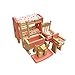 HNVOUER Dollhouse Furniture, Wooden Dollhouse Furniture, Dollhouse Furniture Set, Colorful Wooden Dollhouse