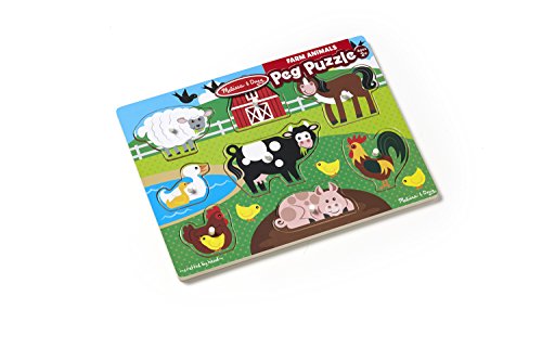 Melissa & Doug Farm Wooden Peg Puzzle (8 pcs)