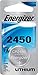 Energizer 3-Volt Coin Lithium Batteries CR2450 6 PK primary