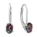 Sterling Silver Mystic Fire Topaz Leverback Earrings (1ct tw)