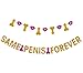 Yosmi Same Pines Forever Banner&Penis Lip Banner For Girly night Hen night Hen party Bridal Bachelorette/Bachelor Party Decorations(Gold Glitter Rose Red)