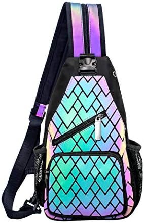 FZChenrry Luminous Geometric Backpacks Women Holographic