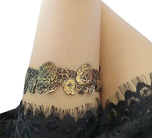 1920s Great Gatby Garter Halloween Garter for Wedding Bride Garters Lace Black Garter for Women