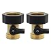 Twinkle Star Heavy Duty Brass Shut Off Valve Garden Hose Connector, Set of 2, TWIS3001 primary