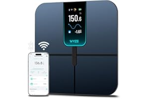 WYZE SCALE Ultra, Smart Scale with 4.3" Color Display, Digital Bathroom Scale for Body Weight BMI Muscle Mass Composition, Wi-Fi & Bluetooth Body Fat Scale with Heart Rate, 400 lbs (Black)