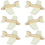Neworkg 6 Pack Wood Glider Planes, Flying Glider Plane, Unfinished Blank DIY Flying Toy Planes for Birthday Party, Carnival Prizes(7.7 inches)
