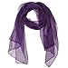Wrapables Solid Color 100% Silk Long Scarf, Majestic Purple