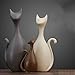 Ctystallove Home Decor Accessories Animal Porcelain Ornaments Ceramic Crafts Art Figurines (Cat)