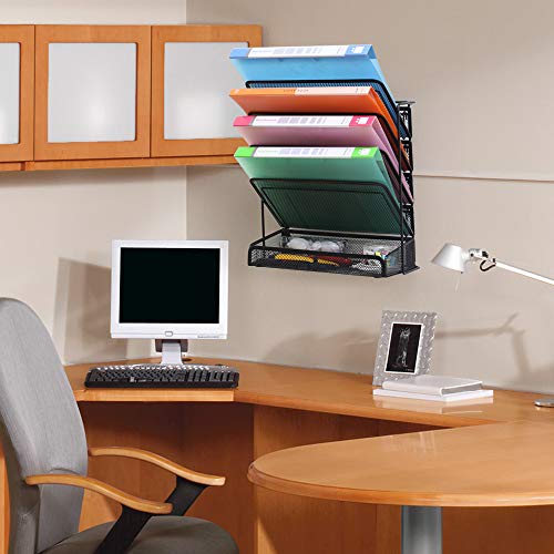 Samstar Desktop Letter Tray Organizer/Also be a Hanging Wall File Holder Organizer with Sorter Drawer,Black - Thumbnail 4