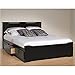Prepac Coal Harbor Queen Platform Storage Bed with Headboard in Black