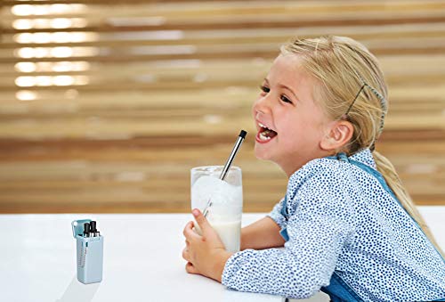 Collapsible Straw Reusable Stainless Steel Foldable Drinking Straws with Hard Case Holder Cleaner Portable Keychain-sized