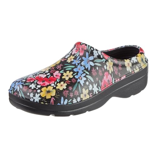 totes Women's Everywear Lightweight Waterproof Bailey Garden Clog, Black Garden…